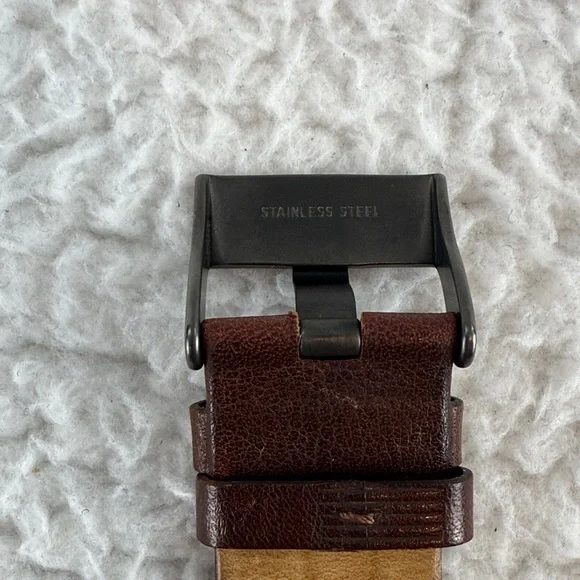 Diesel Oversized Grayed Out Black Dial with Brown Leather‎ Strap Watch Men’s